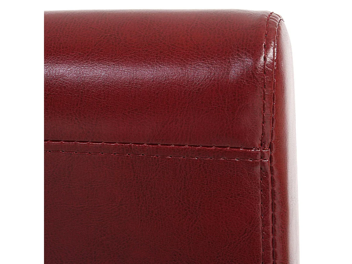 Chaise de salle à manger Littau (lot de 4),  simili-cuir, brun rouge, pieds foncés