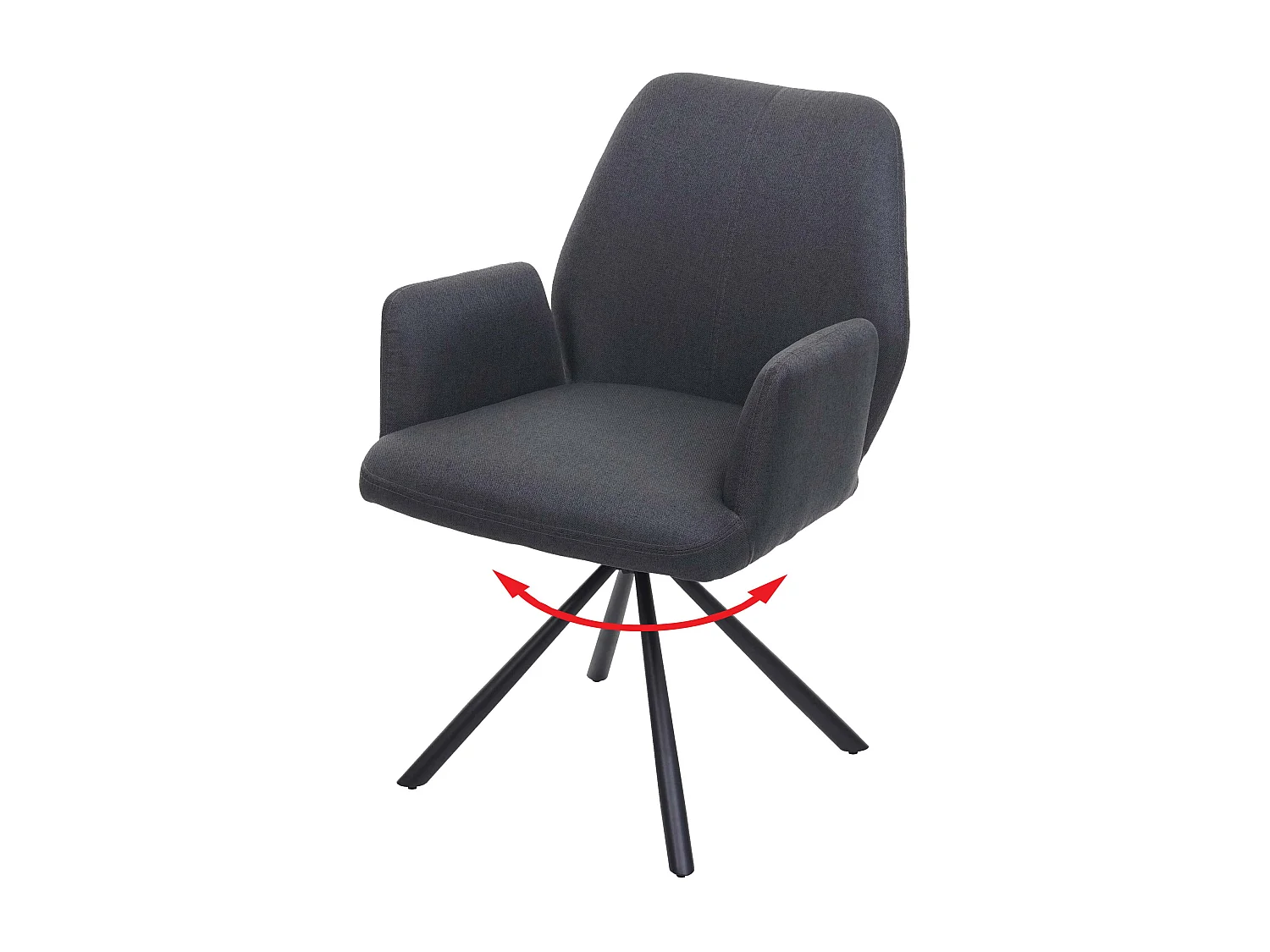 Chaise de salle à manger MCW-H71 pivotante,  gris foncé