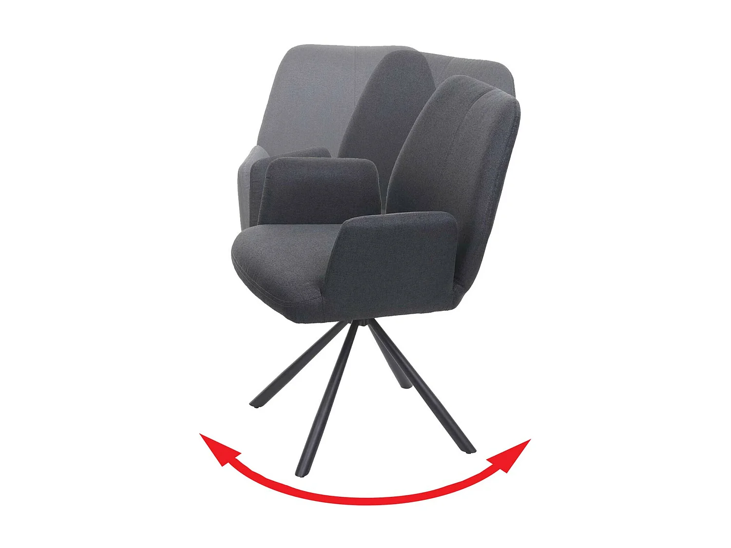 Chaise de salle à manger MCW-H71 pivotante,  gris foncé