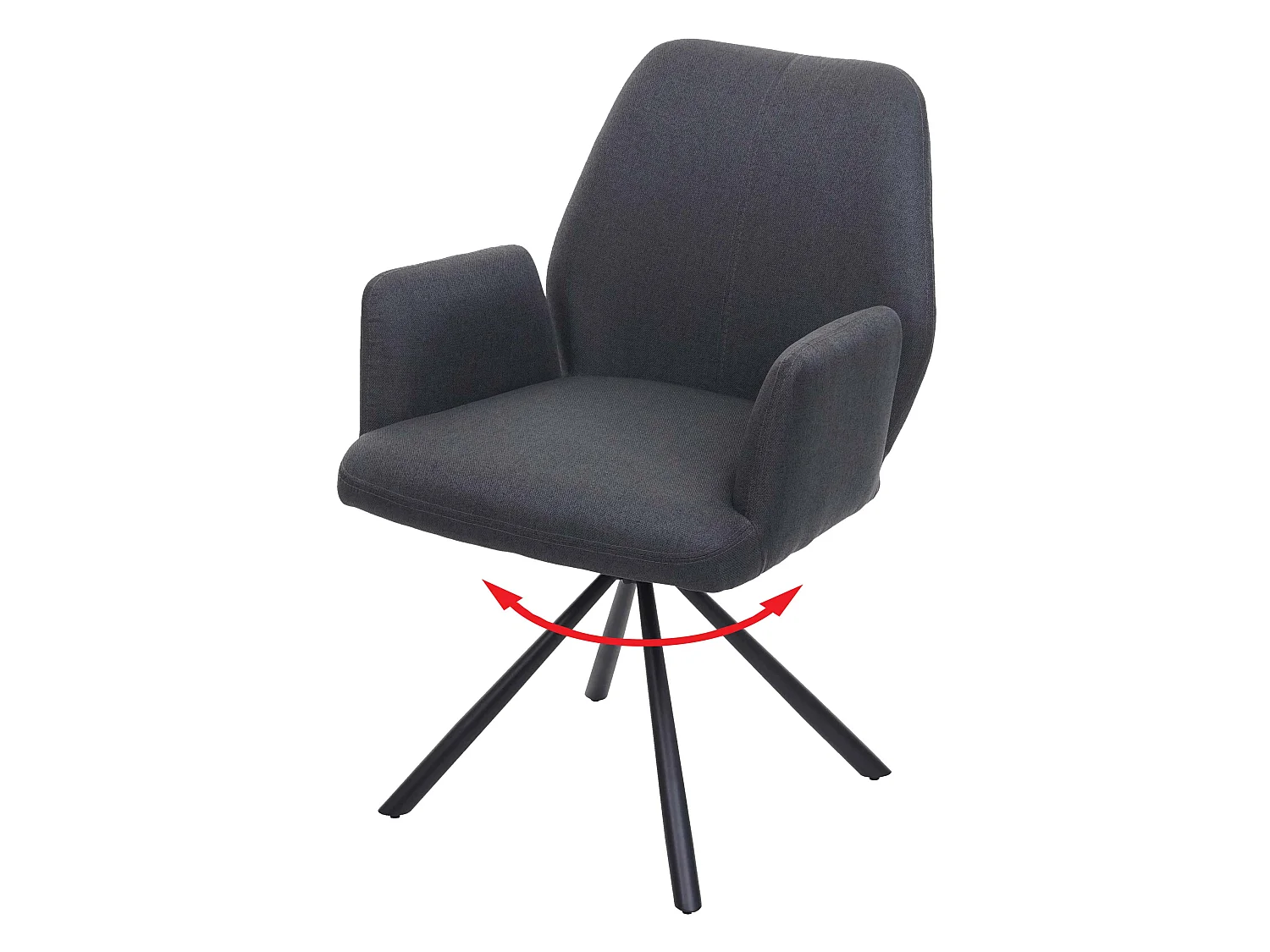 Chaise de salle à manger MCW-H71 pivotante,  gris foncé