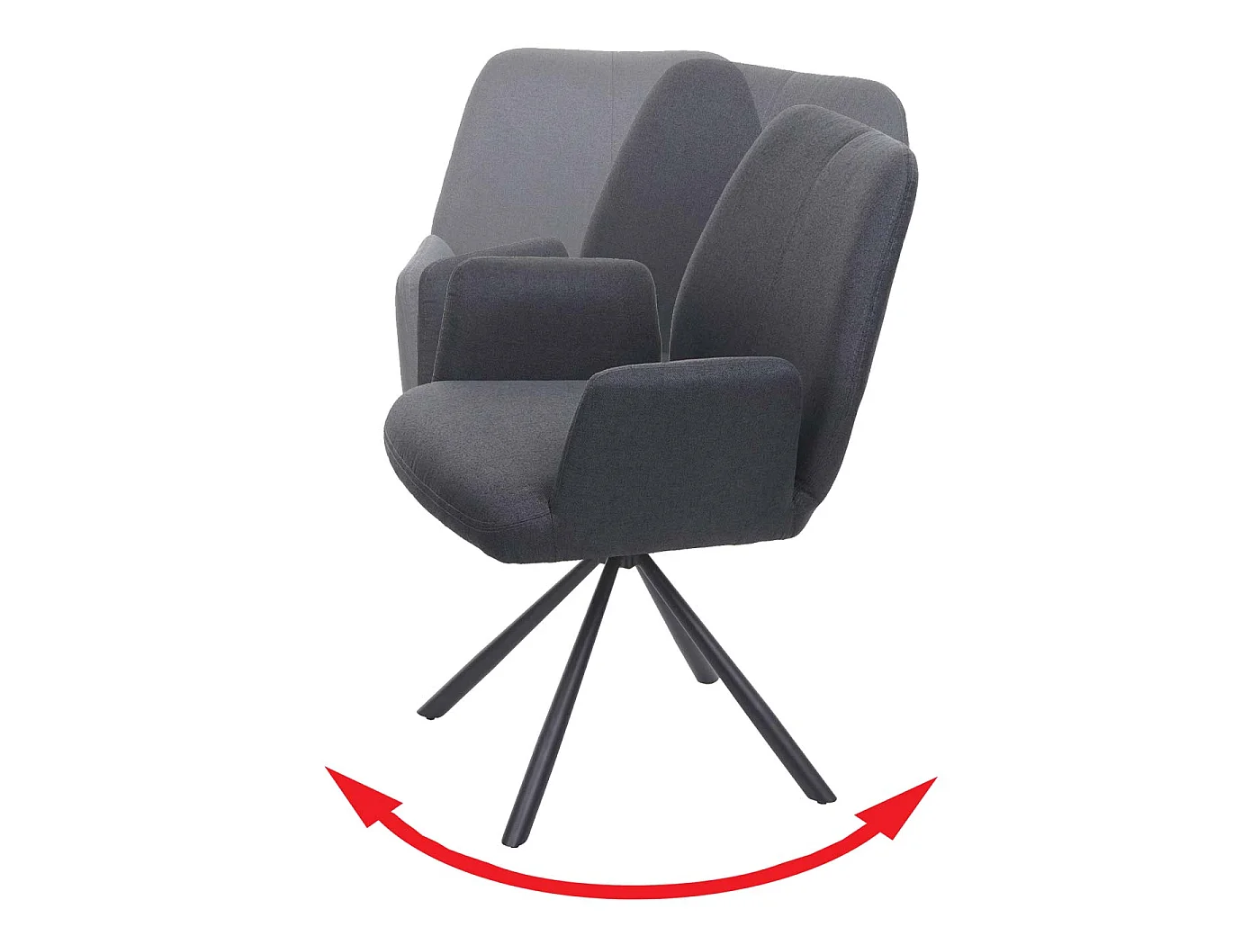 Chaise de salle à manger MCW-H71 pivotante,  gris foncé