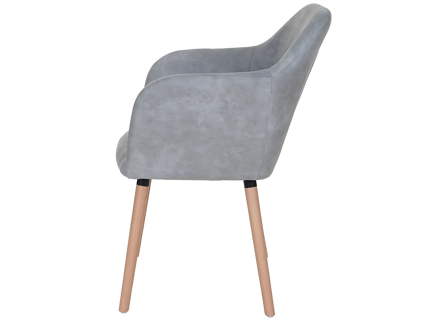 Eetkamerstoel Vaasa T381 (set van 6),  textiel, vintage betongrijs, lichte poten