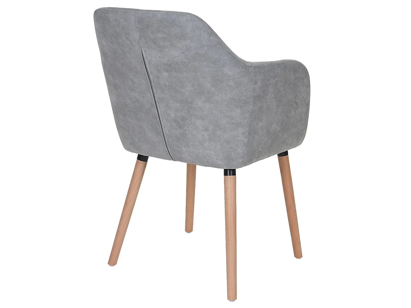 Eetkamerstoel Vaasa T381 (set van 6),  textiel, vintage betongrijs, lichte poten