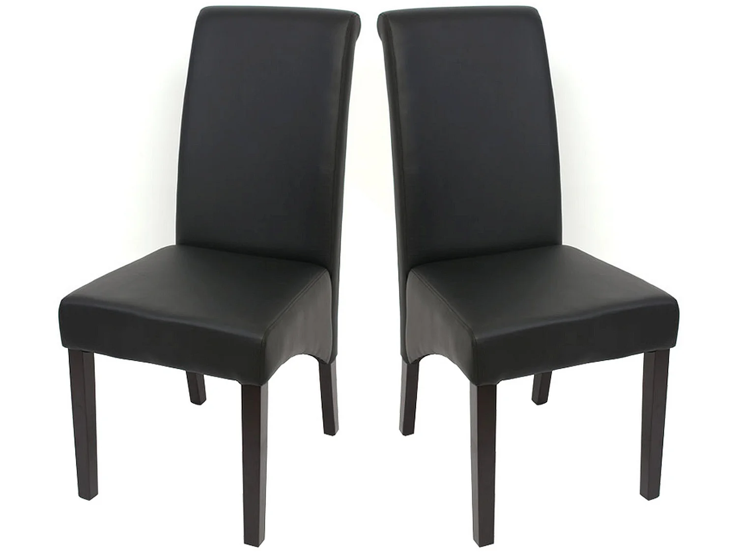 Set 2x sedie M37 soggiorno sala pranzo elegante lounge ecopelle liscia 50x46x99cm nero piedi scuri