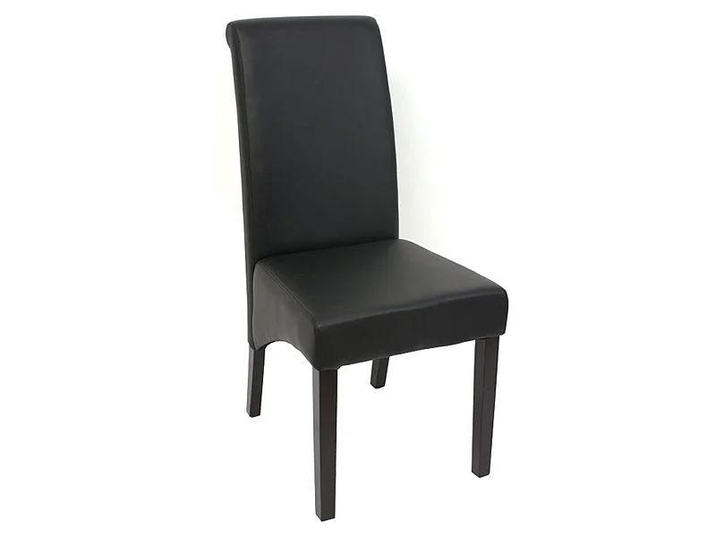 Chaise de salle à manger Cesena (lot de 2),  similicuir mat, noir, pieds foncés
