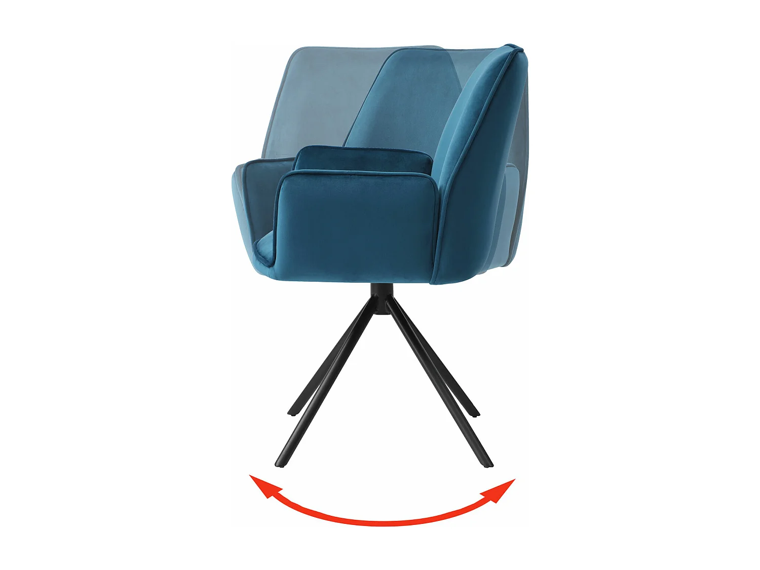 Eetkamerstoel MCW-G67,  turquoise-blauw, zwarte poten