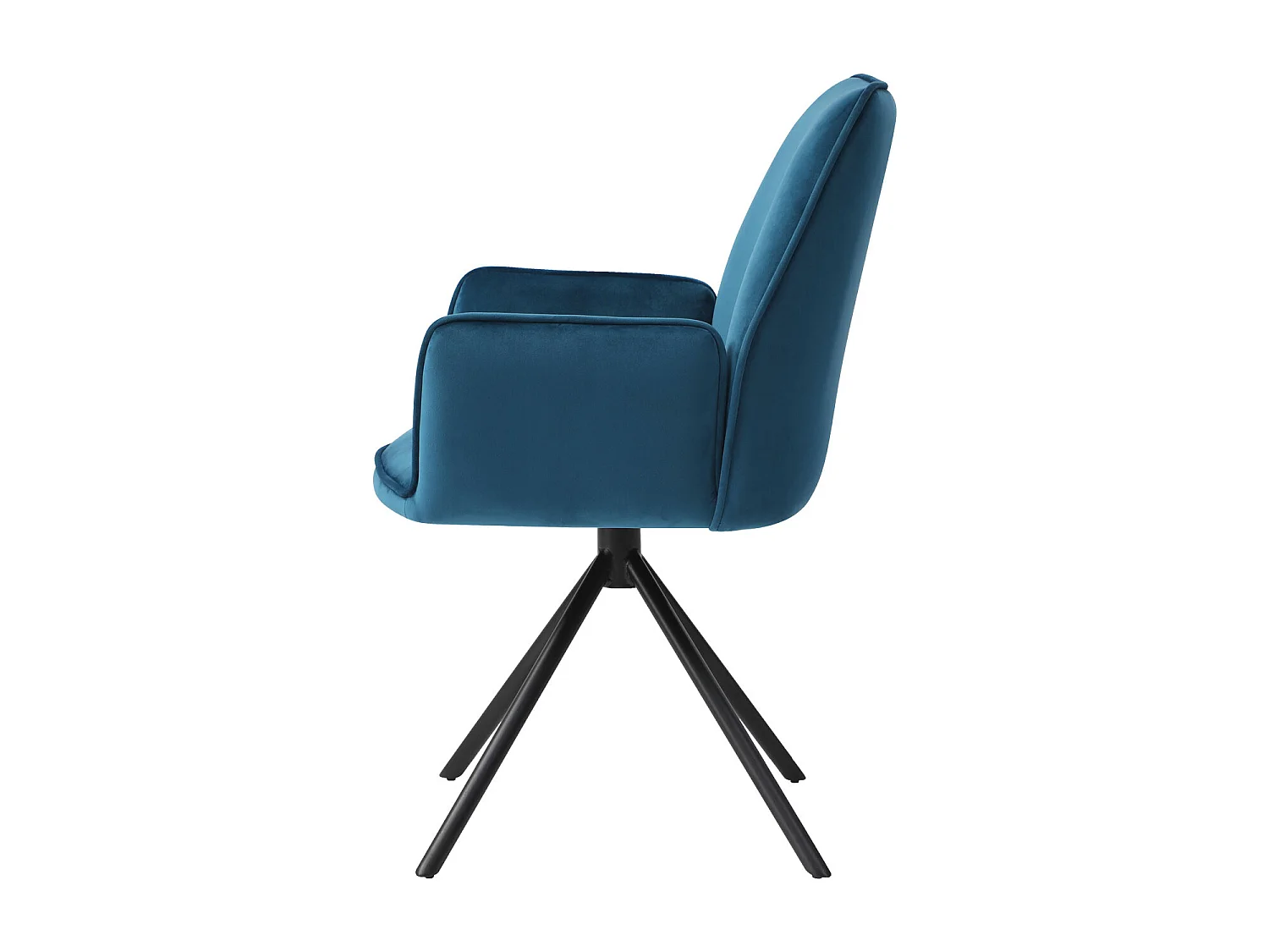 Eetkamerstoel MCW-G67,  turkooisblauw, poten zwart