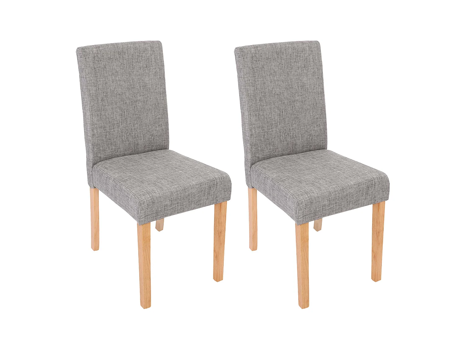 Chaise de salle à manger Littau (lot de 2),  tissu gris, pieds clairs