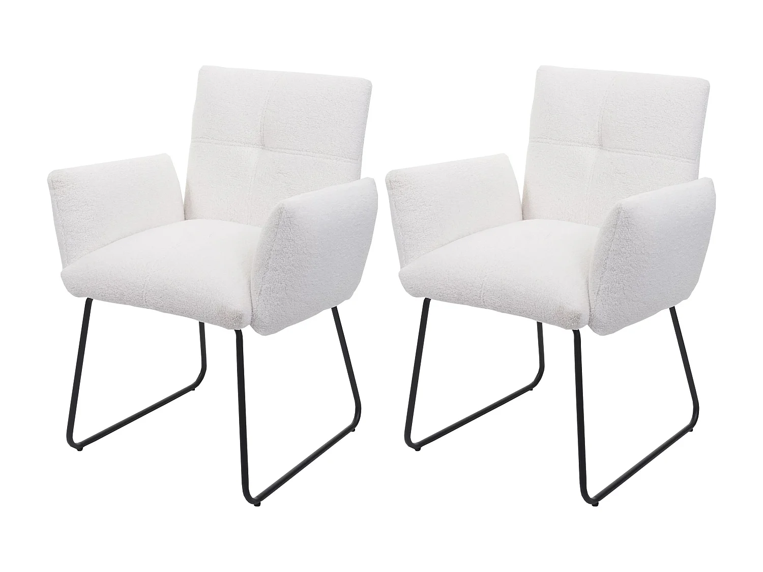 Chaise de salle à manger MCW-K34 (lot de 2),  blanc