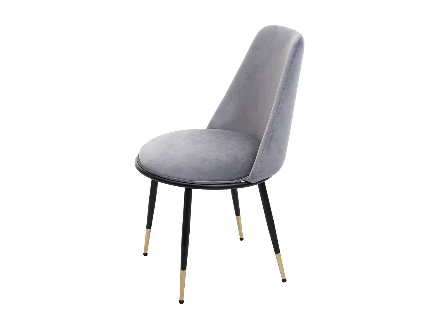 Krzesło do jadalni MCW-H28 (zestaw 6 sztuk),  szary, czarne nogi, aksamit