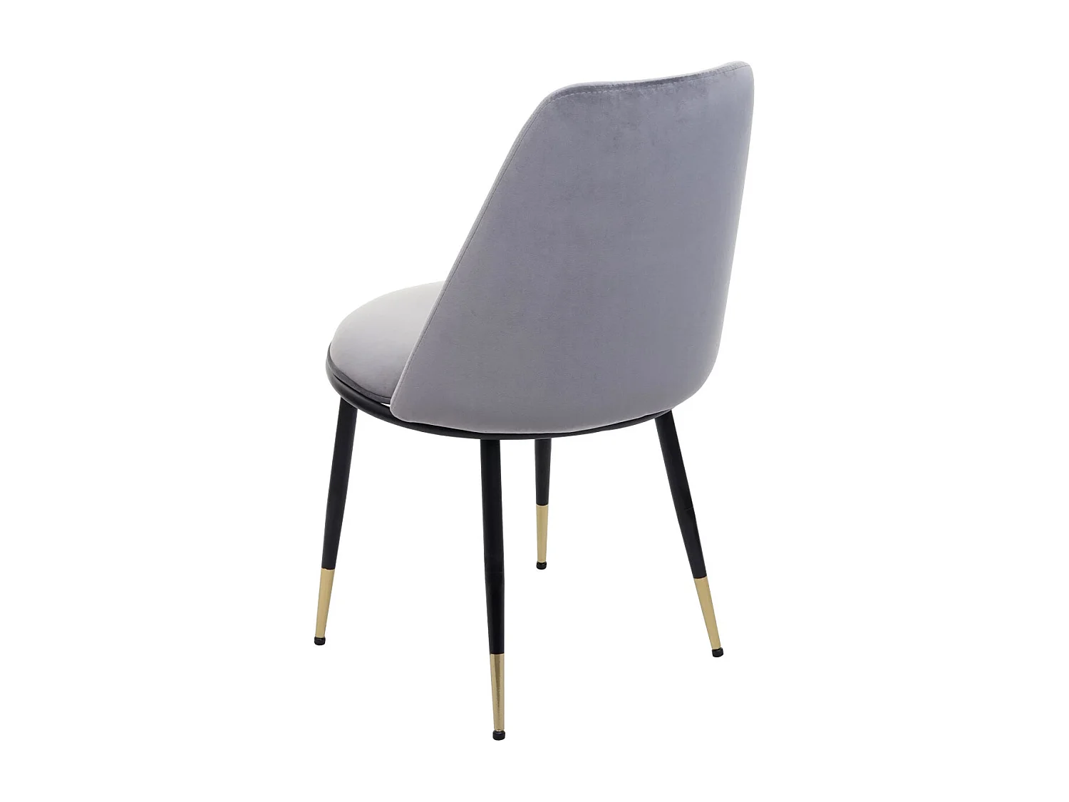 Krzesło do jadalni MCW-H28 (zestaw 6 sztuk),  szary, czarne nogi, aksamit