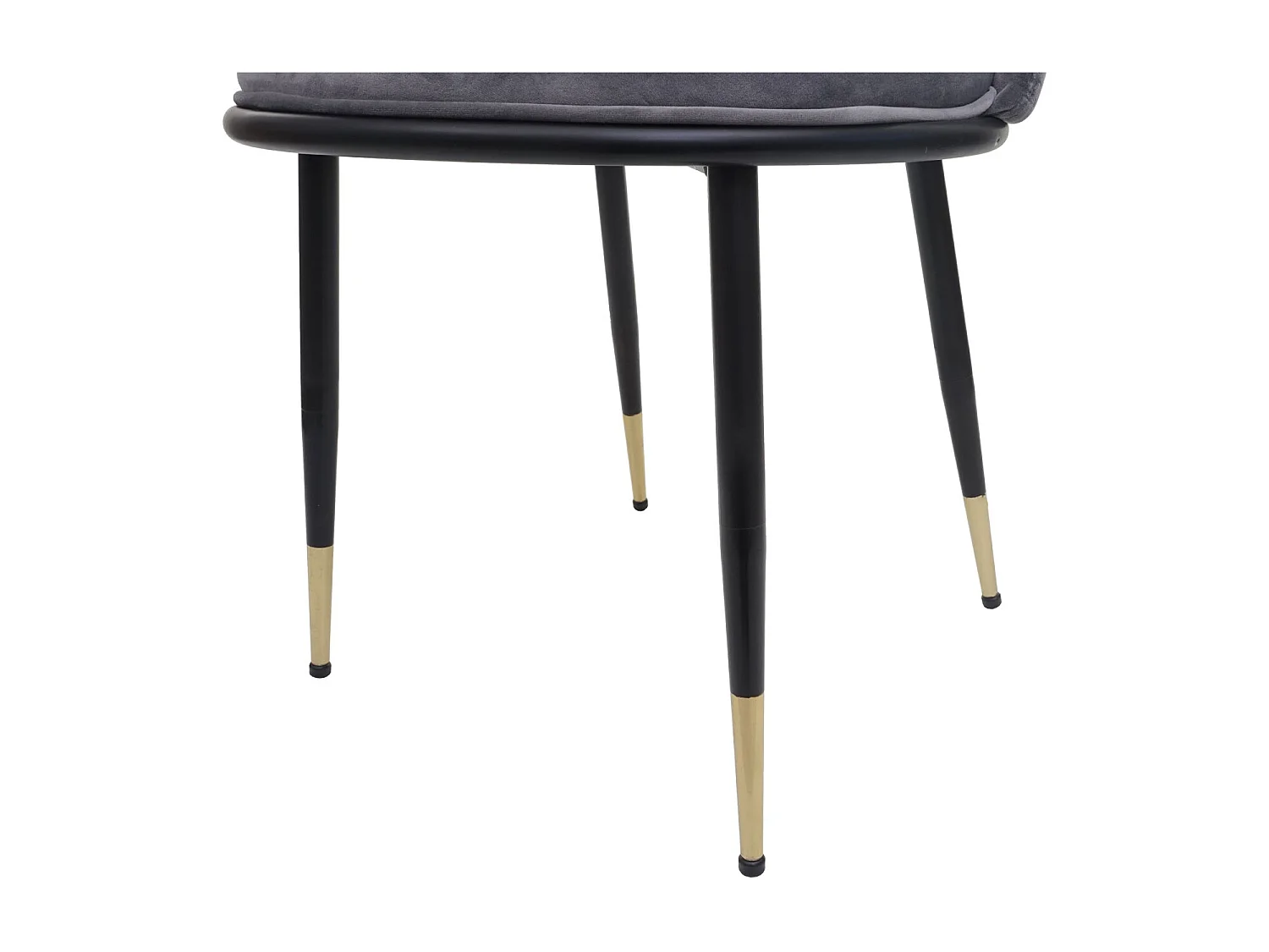 Krzesło do jadalni MCW-H28 (zestaw 6 sztuk),  szary, czarne nogi, aksamit