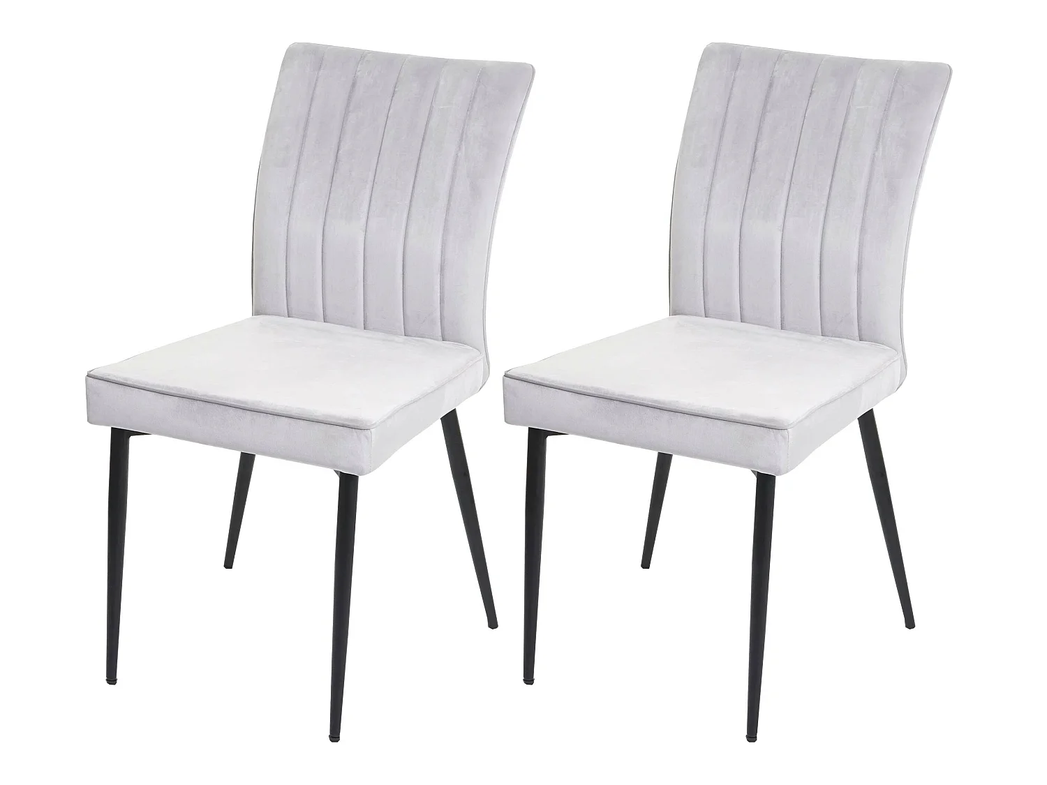 Chaise de salle à manger MCW-K16 (lot de 2),  gris clair