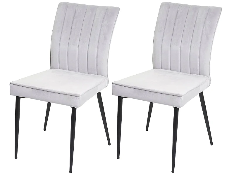 Chaise de salle à manger MCW-K16 (lot de 2),  gris clair