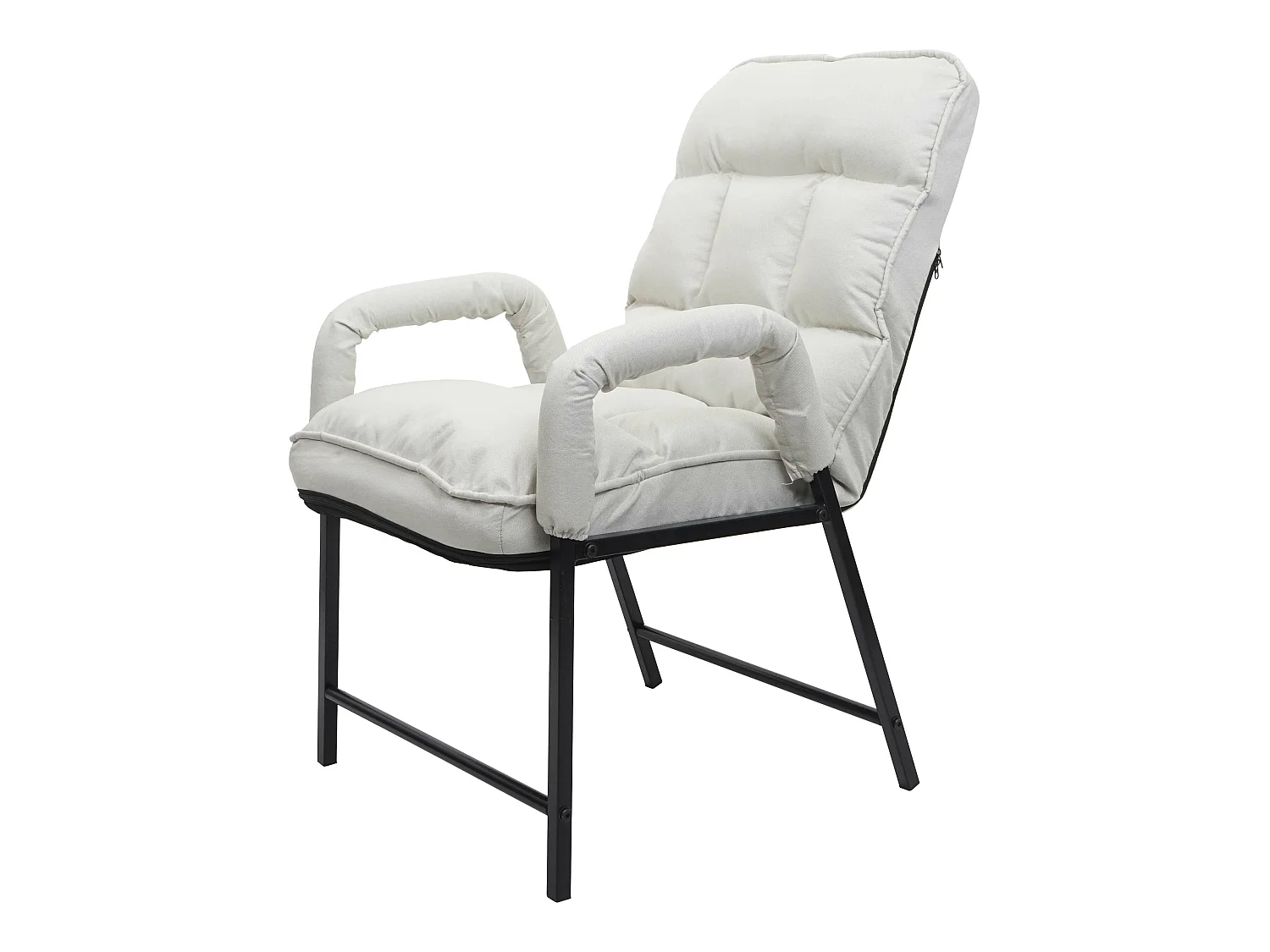 Silla de comedor MCW-K40,  tela/textil crema-beige