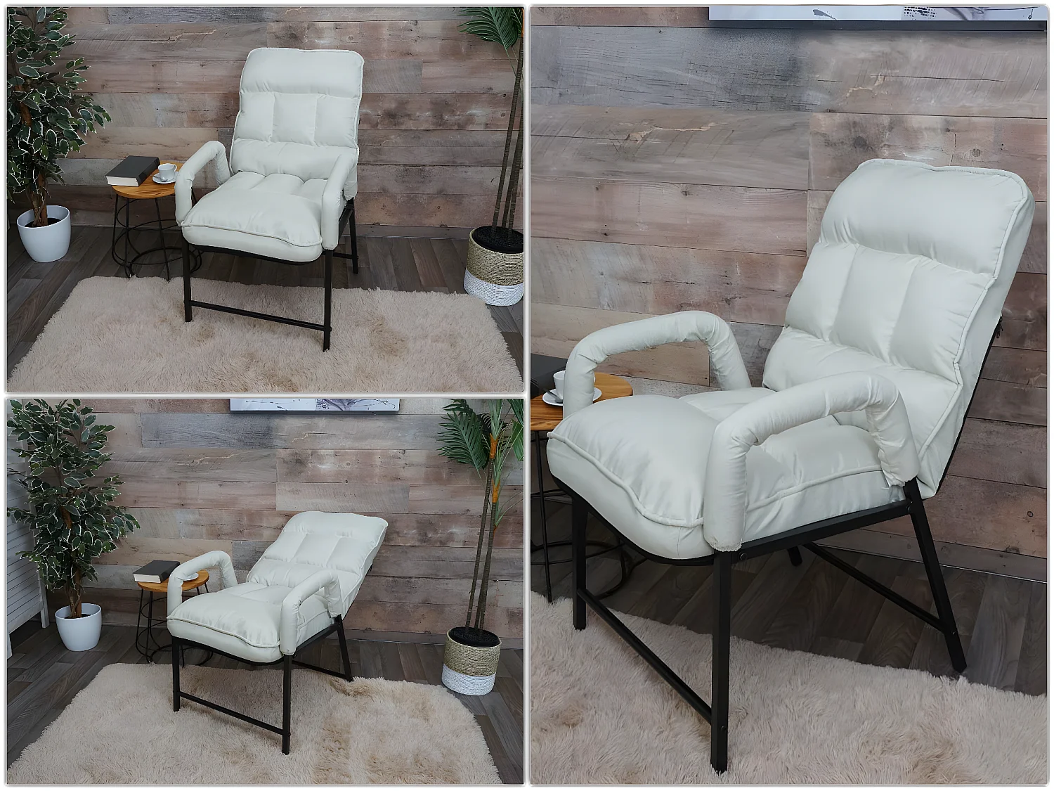 Chaise de salle à manger MCW-K40,  tissu/textile crème-beige