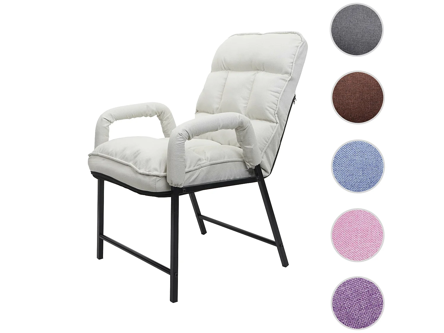 Chaise de salle à manger MCW-K40,  tissu/textile crème-beige