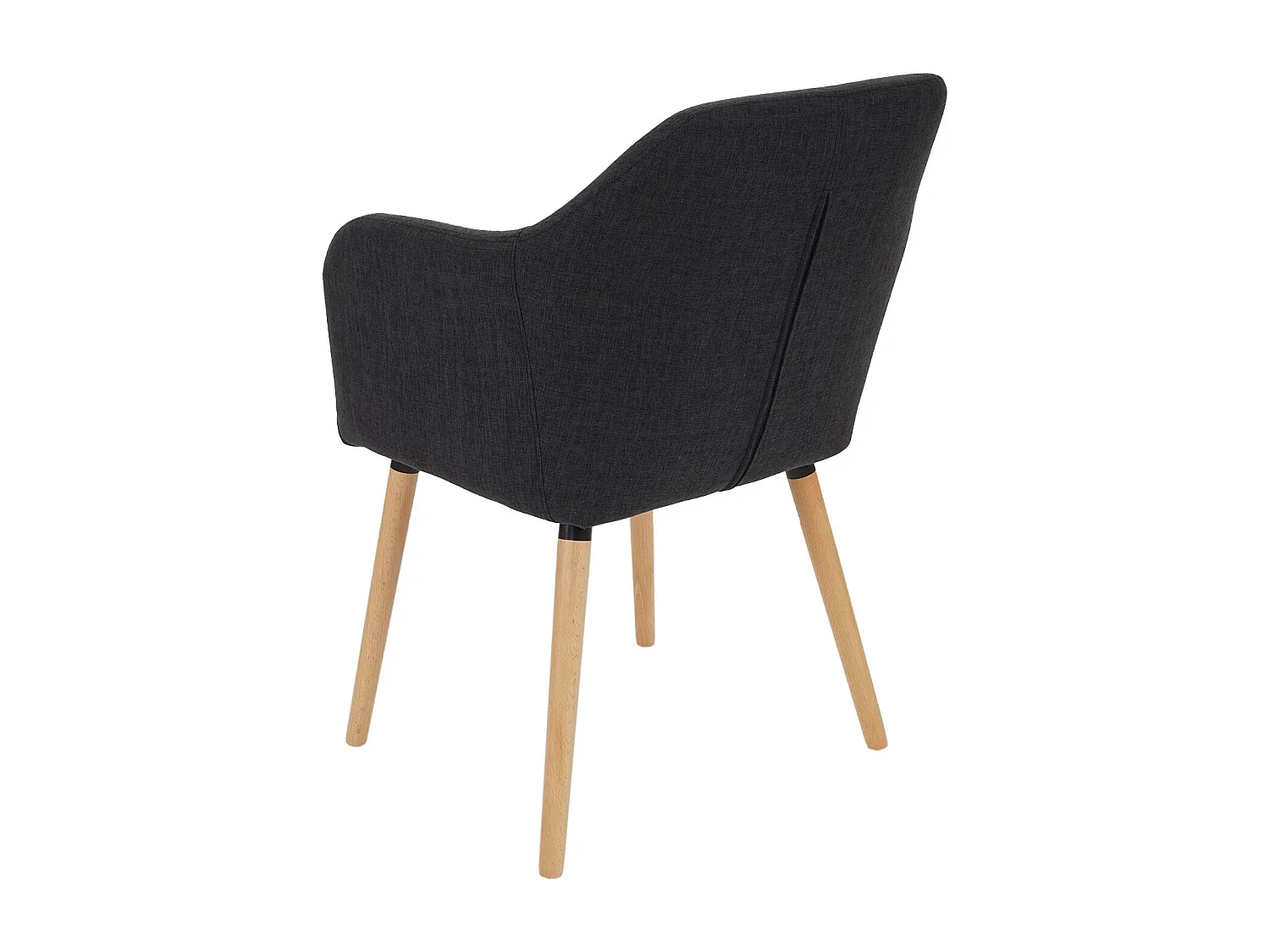 Eetkamerstoel Vaasa T381 (set van 6),  textiel, donkergrijs, lichte poten