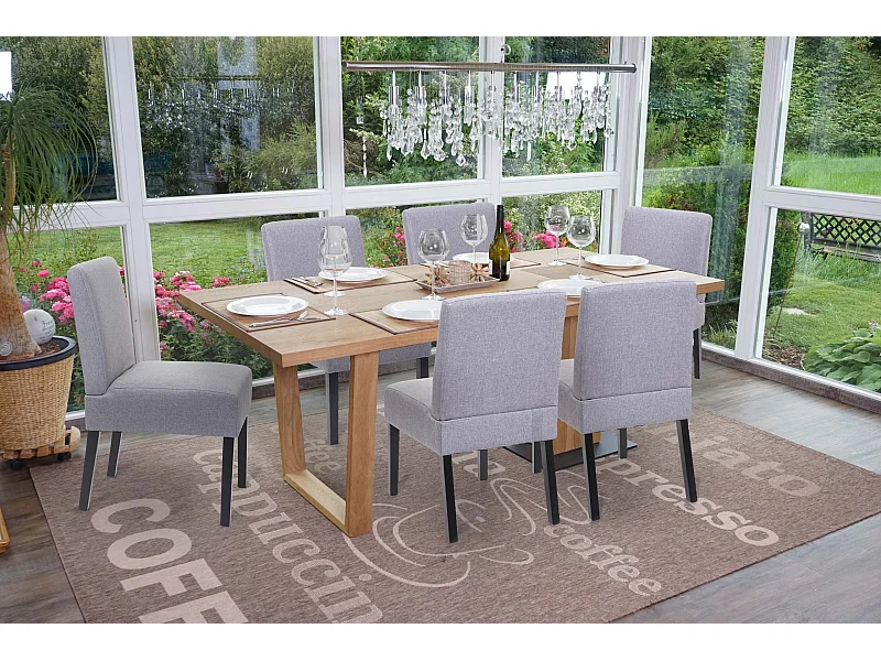 Silla de comedor MCW-F61 (juego de 6),  gris