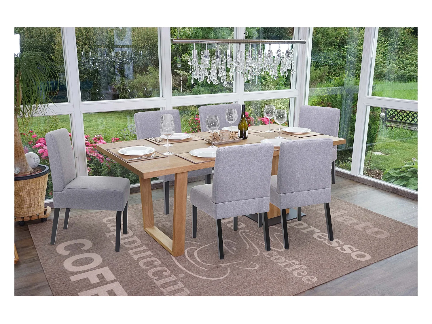 Chaise de salle à manger MCW-F61 (lot de 6),  gris