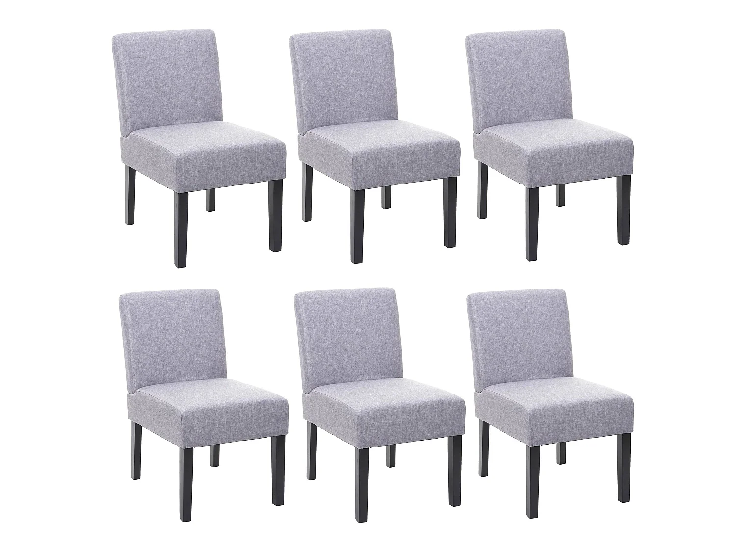 Eetkamerstoel MCW-F61 (set van 6),  grijs