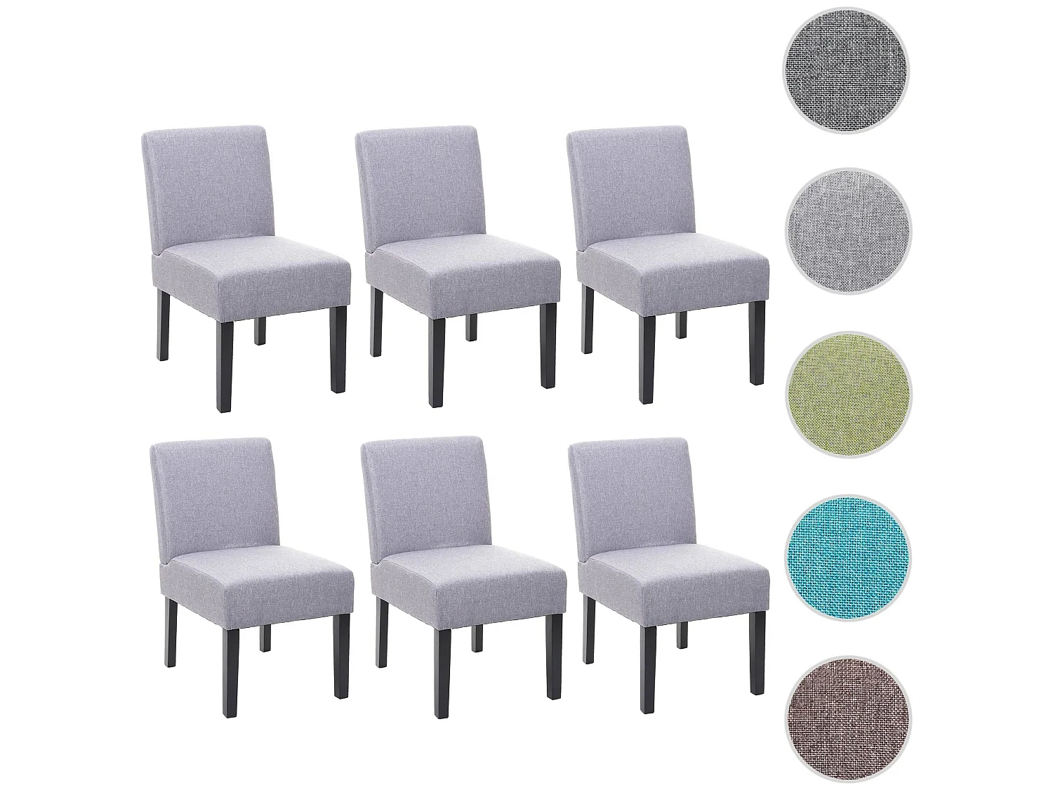 Eetkamerstoel MCW-F61 (set van 6),  grijs