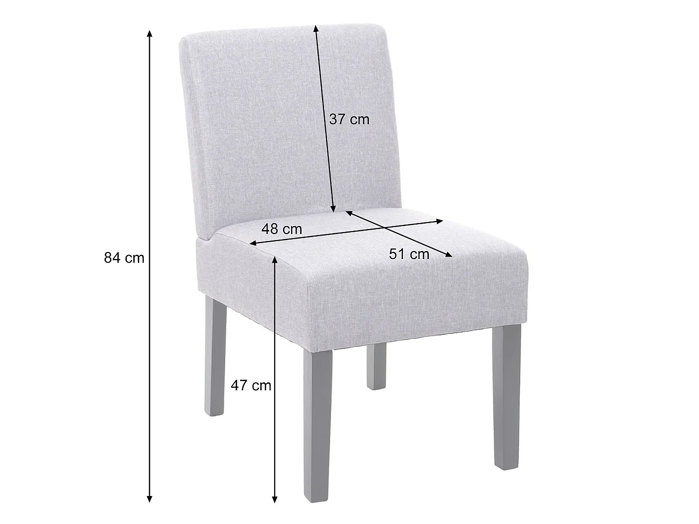 Cadeira de jantar MCW-F61 (conjunto de 6),  cinzento