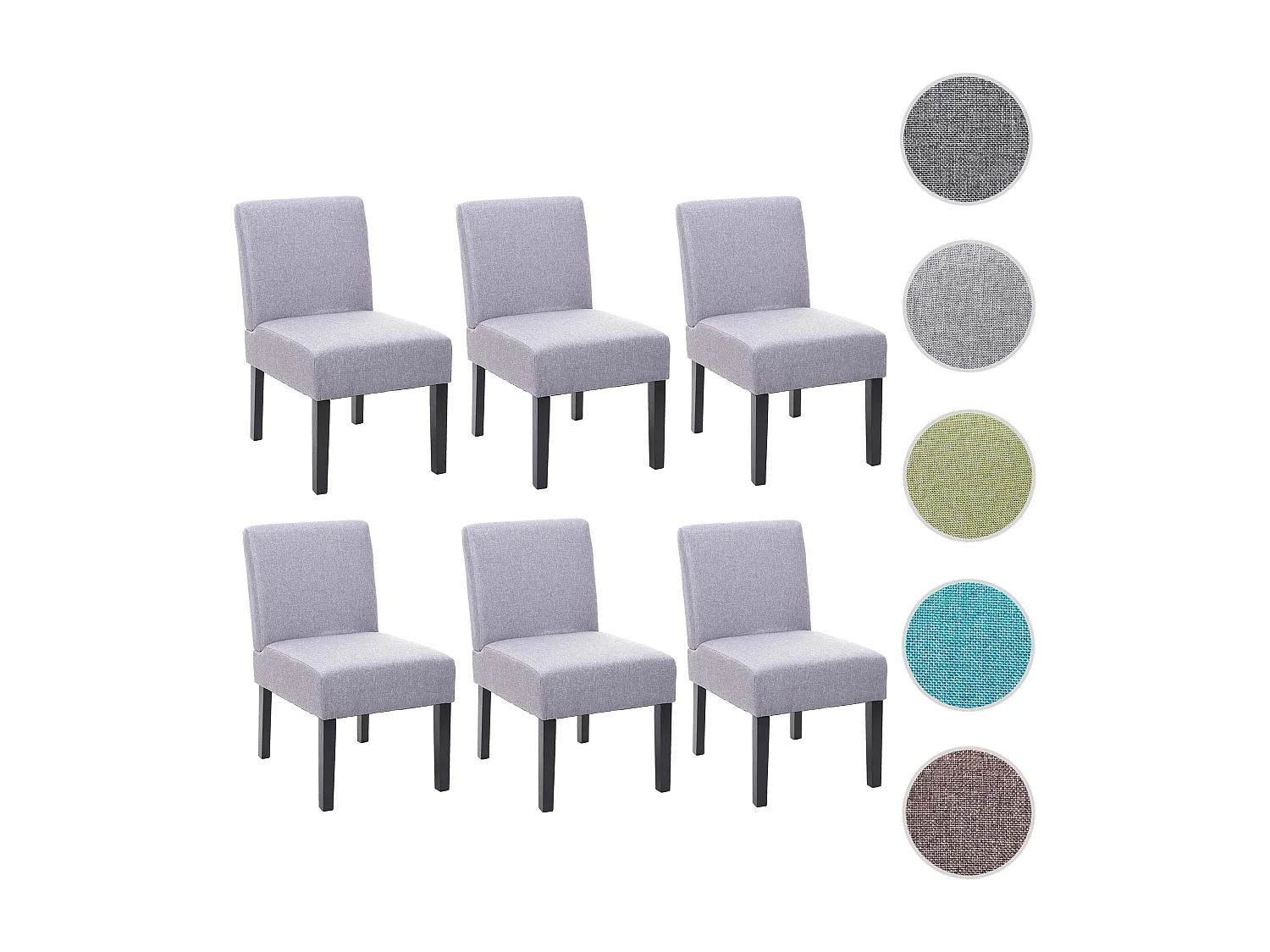 Cadeira de jantar MCW-F61 (conjunto de 6),  cinzento