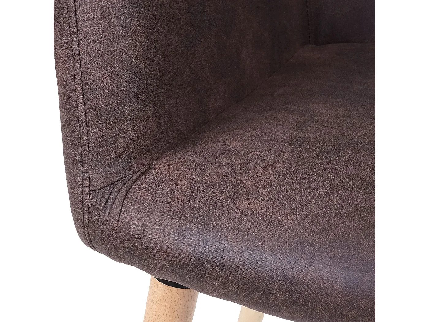 Esszimmerstuhl Vaasa T381 (6er-Set), Textil, vintage dunkelbraun, helle Beine