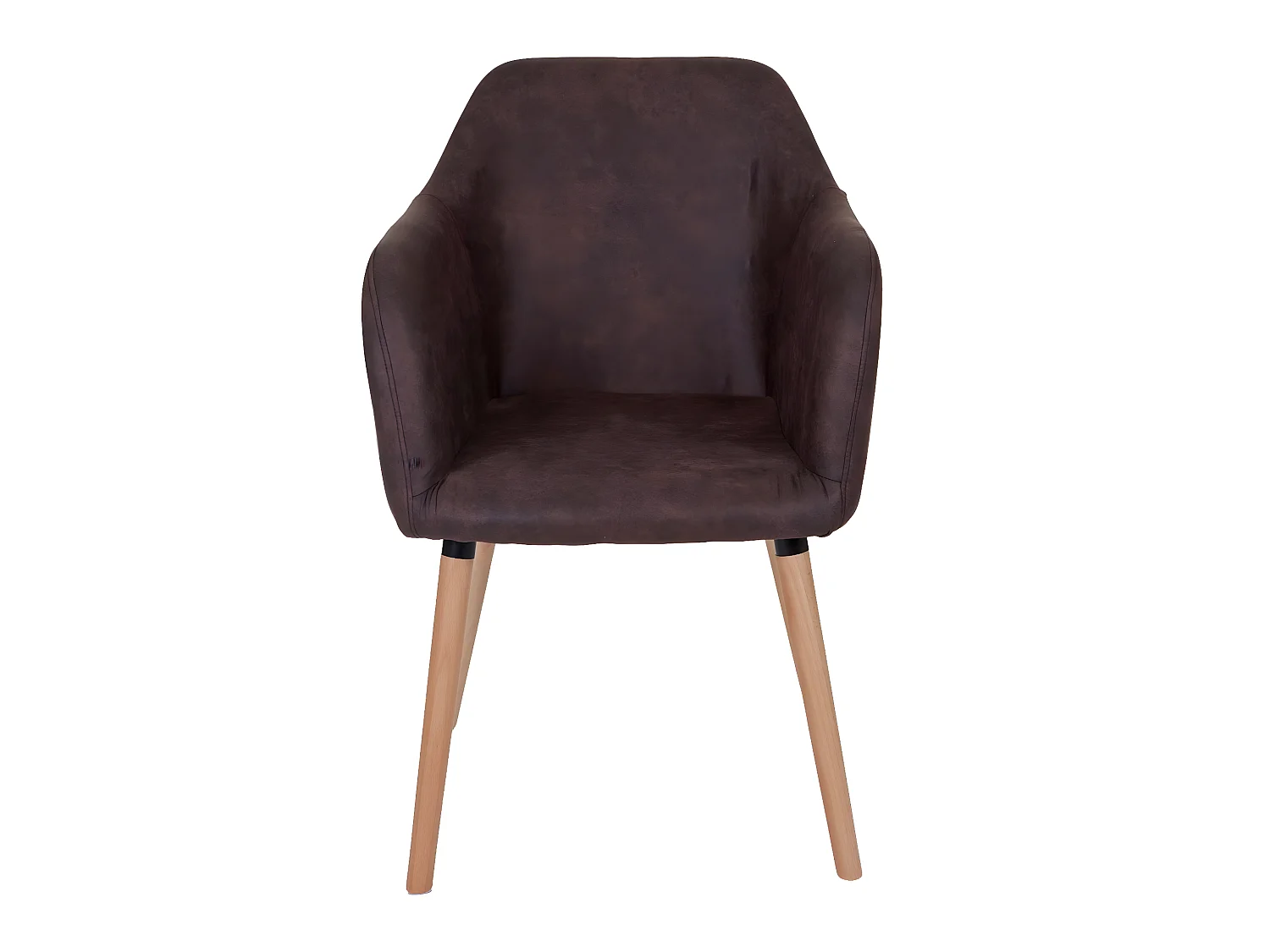 Eetkamerstoel Vaasa T381 (set van 6),  textiel, vintage donkerbruin, lichte poten