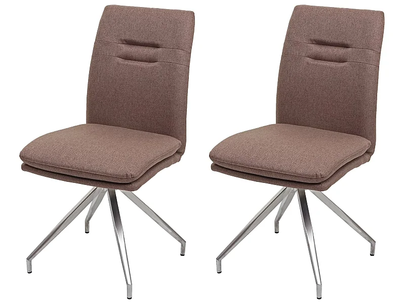 Silla de comedor MCW-H70 (set de 2),  marrón