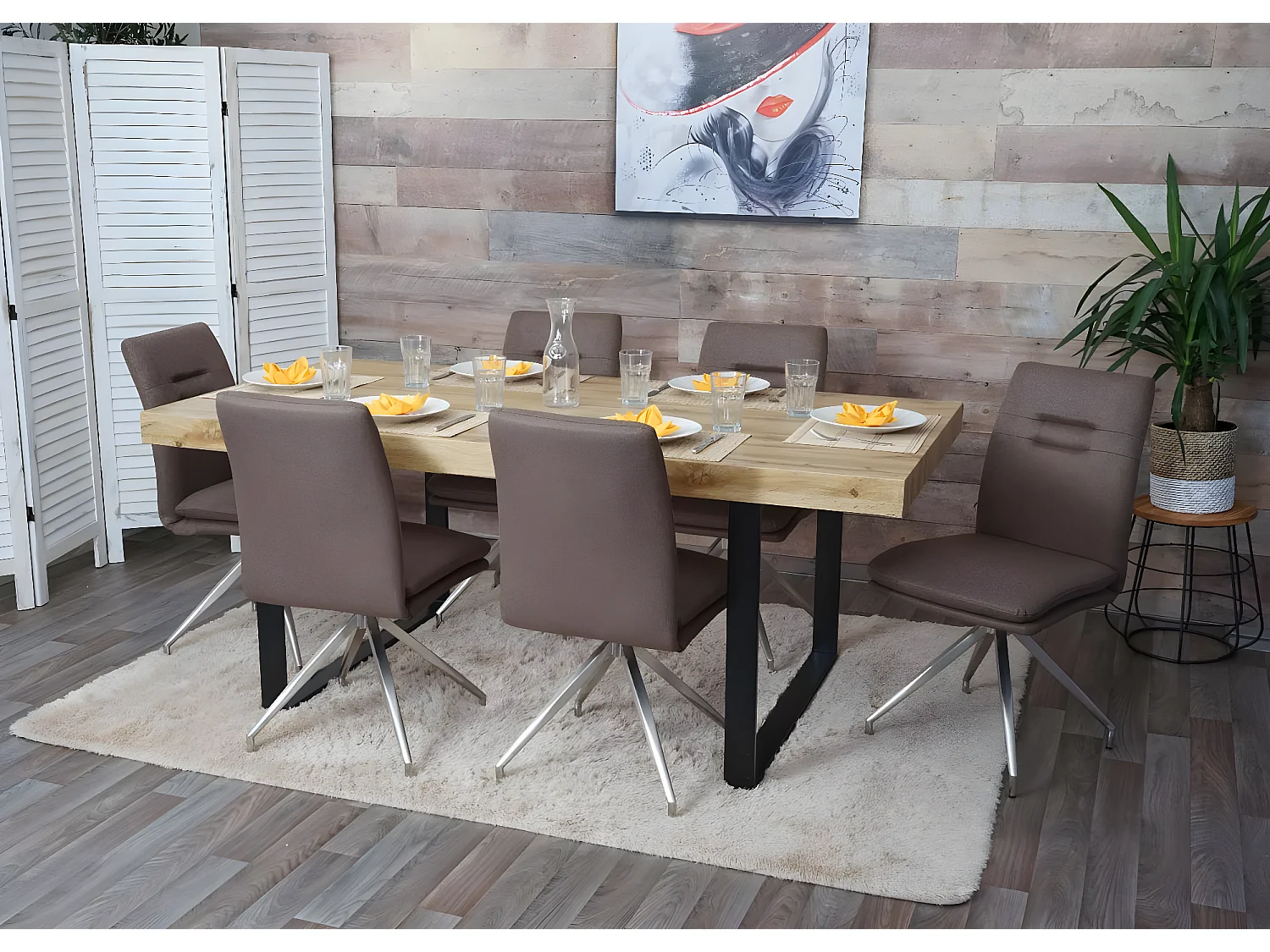 Eetkamerstoel MCW-H70 (set van 2),  bruin