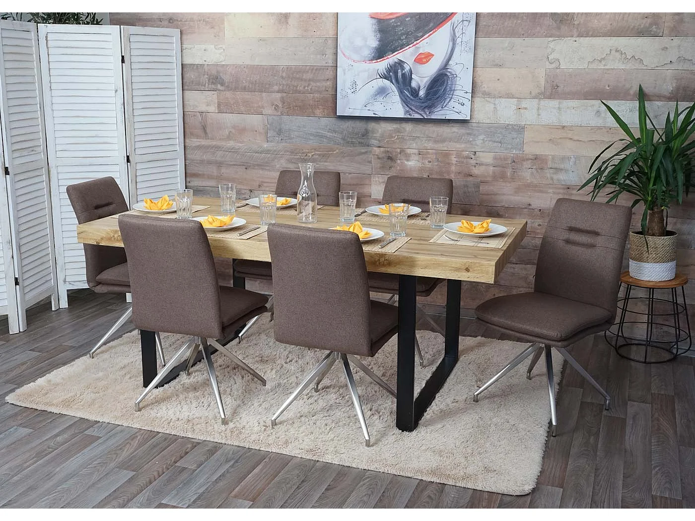 Esszimmerstuhl MCW-H70 (2er-Set), Braun