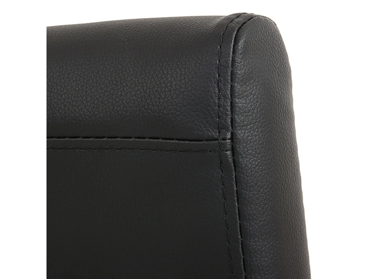 Chaise de salle à manger Littau (lot de 4),  simili-cuir, noir mat, pieds clairs