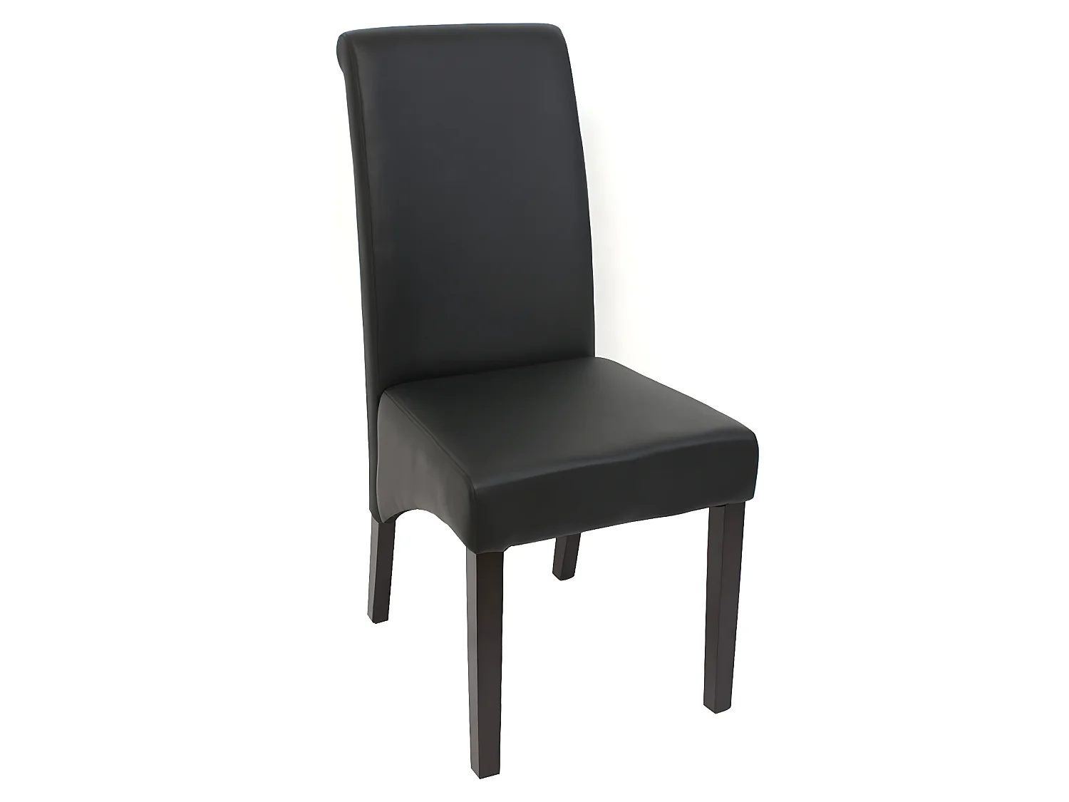 Silla de comedor M37 (juego de 6),  piel sintética mate, negra, patas oscuras