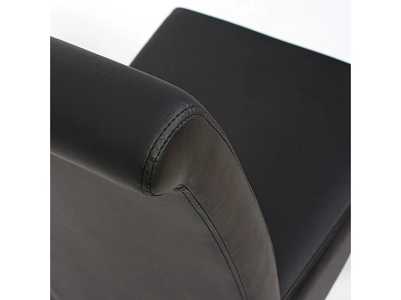 Chaise de salle à manger M37 (lot de 6),  similicuir mat, noir, pieds foncés