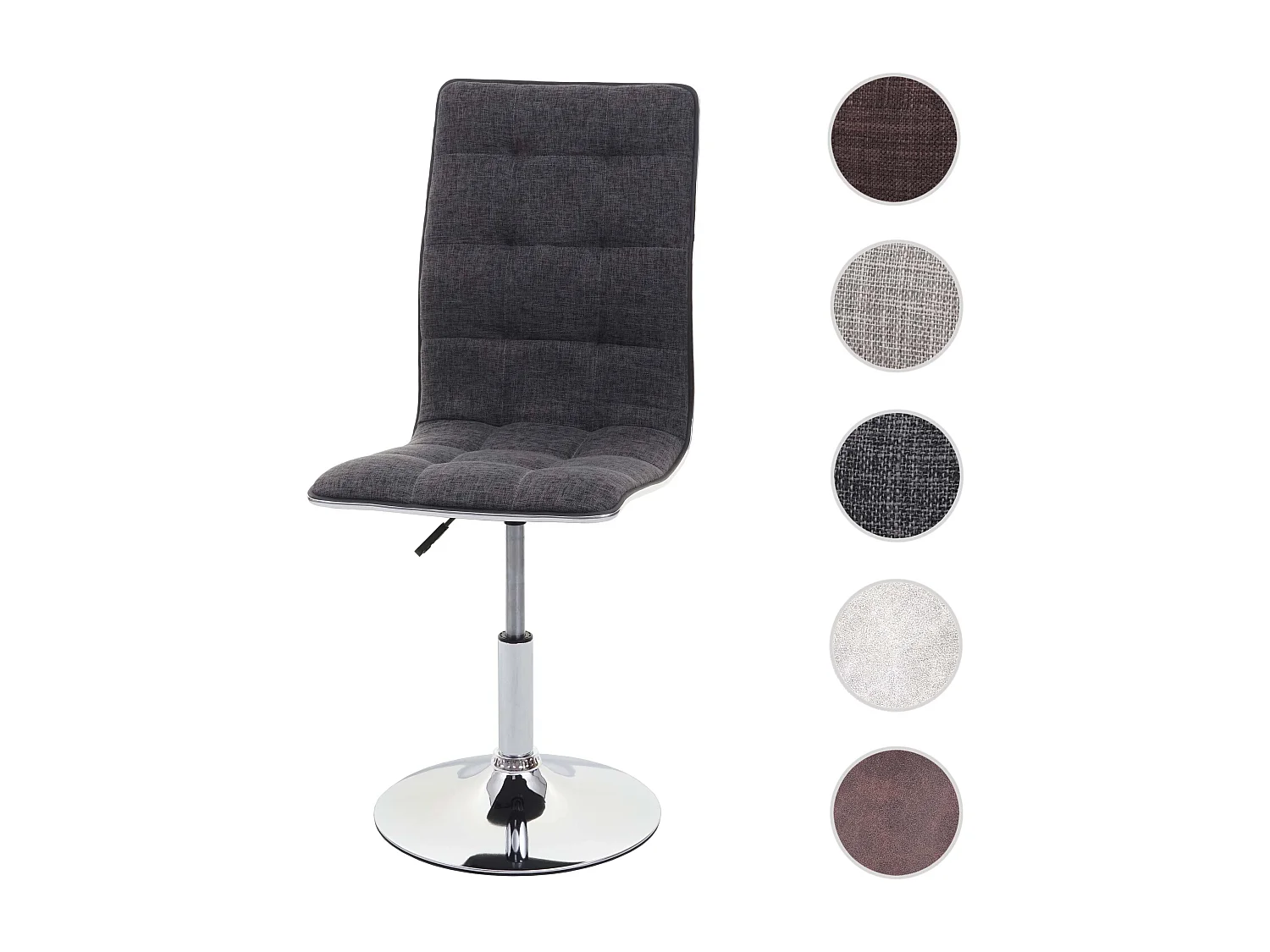 Chaise de salle à manger MCW-C41 pivotante,  gris