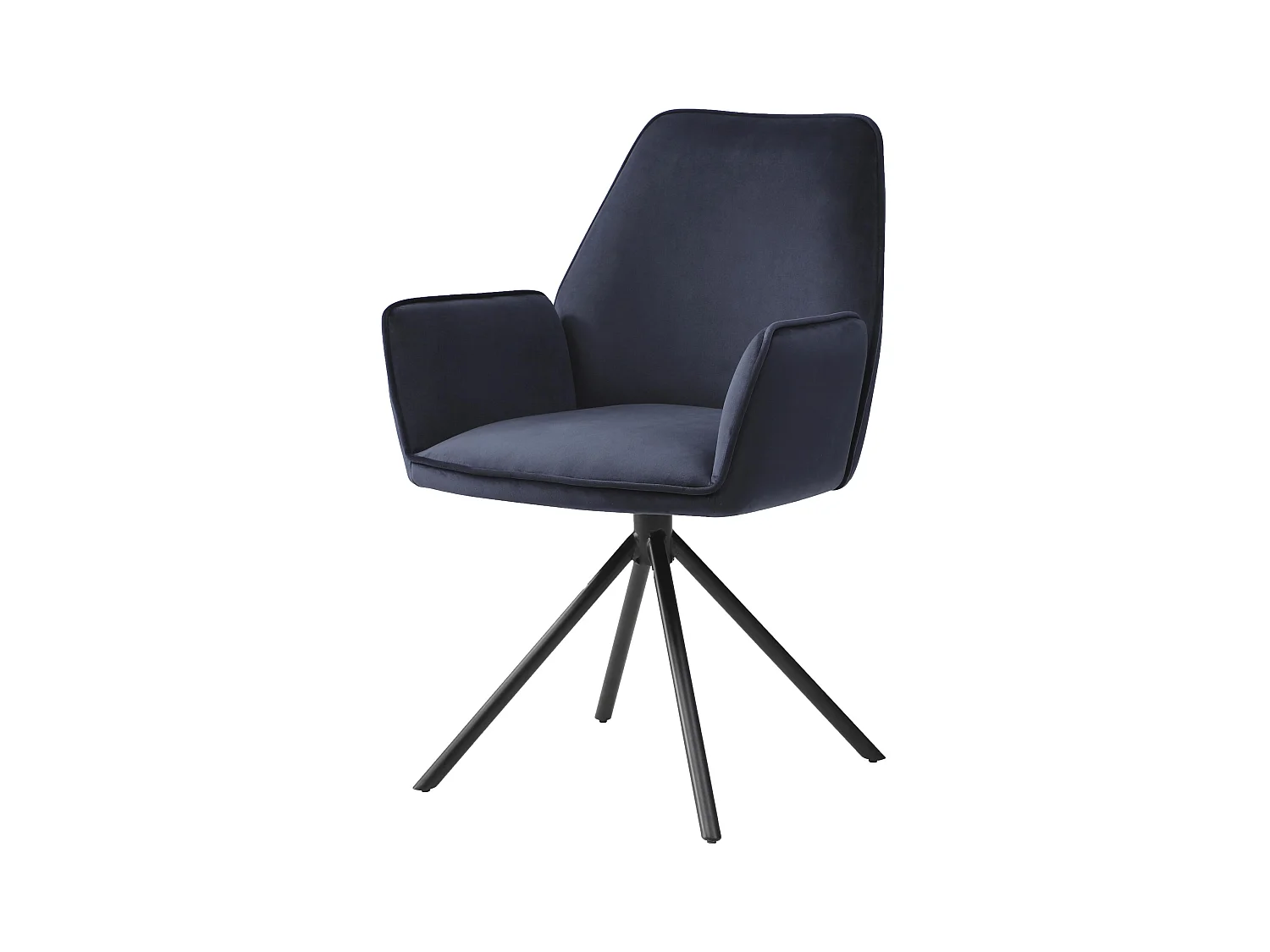 Chaise de salle à manger MCW-G67,  velours, bleu anthracite