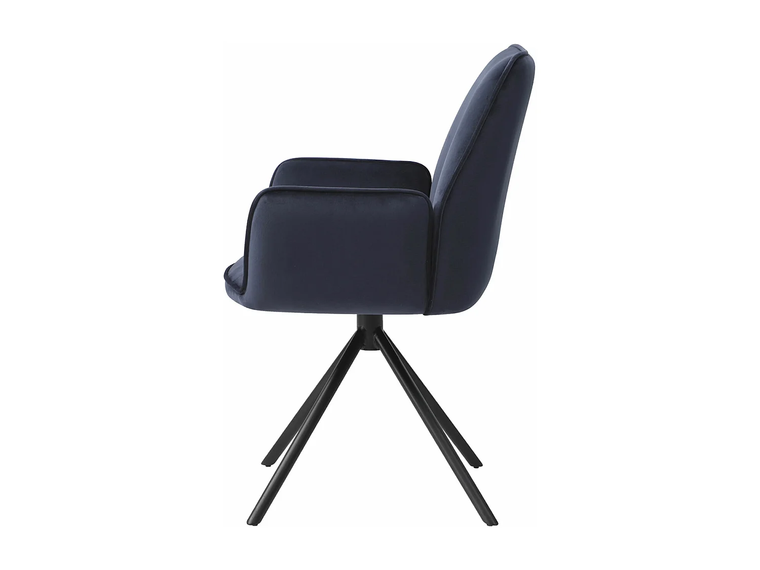 Silla de comedor MCW-G67,  azul antracita, patas negras