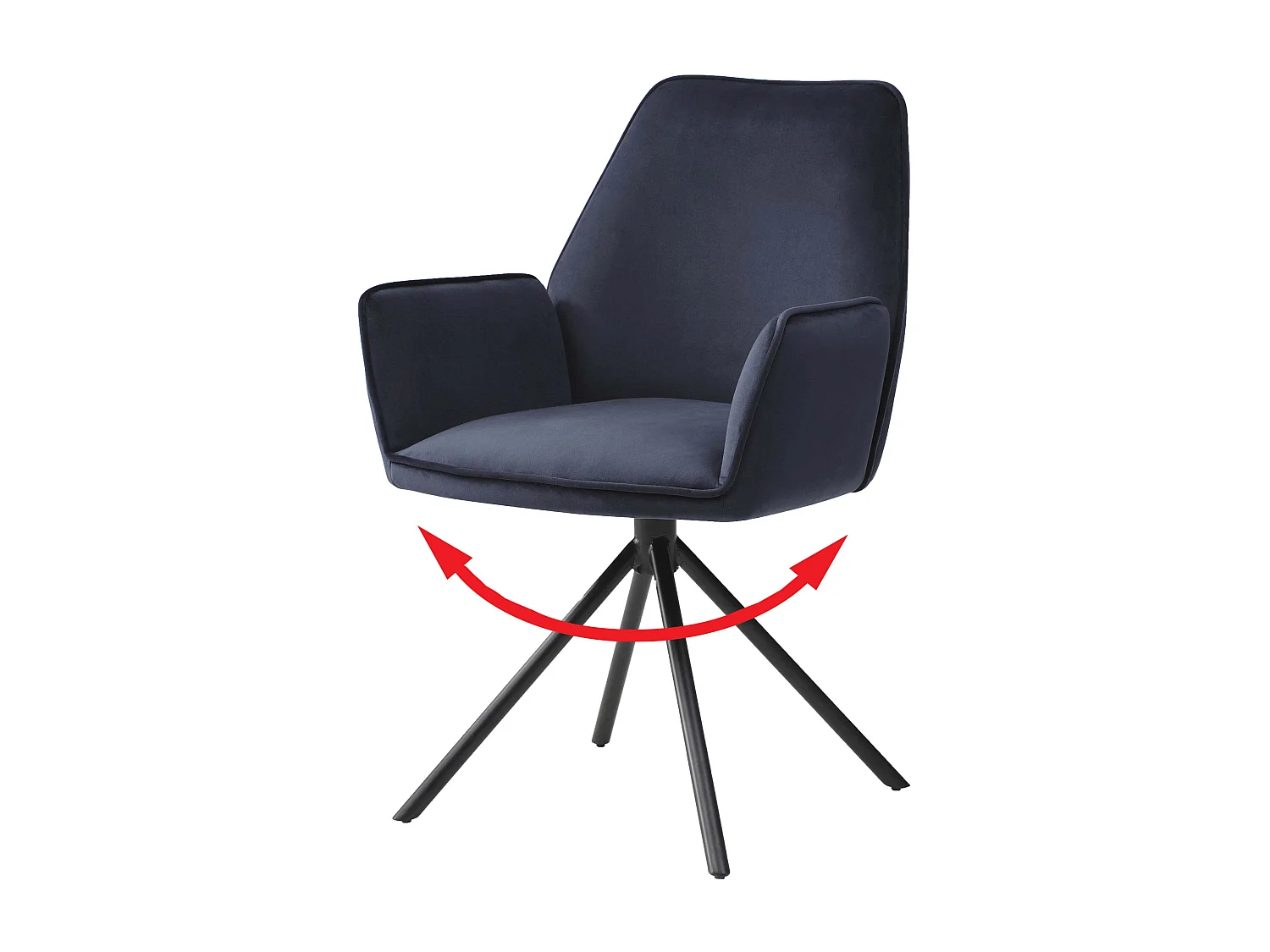 Eetkamerstoel MCW-G67,  antracietblauw, zwarte poten