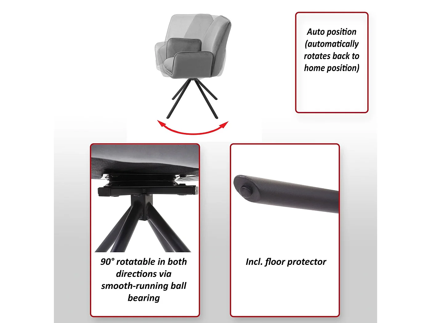 Esszimmerstuhl MCW-G67, Anthrazit-blau, Beine schwarz