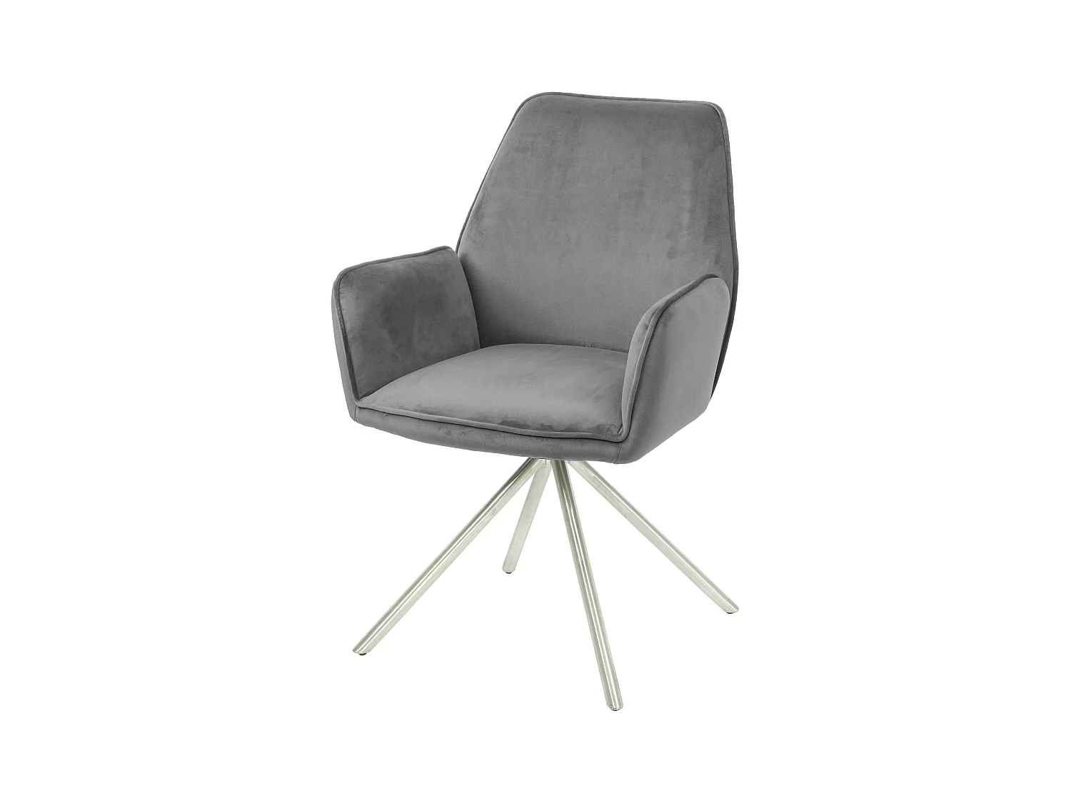 Chaise de salle à manger MCW-G67,  gris foncé, inox