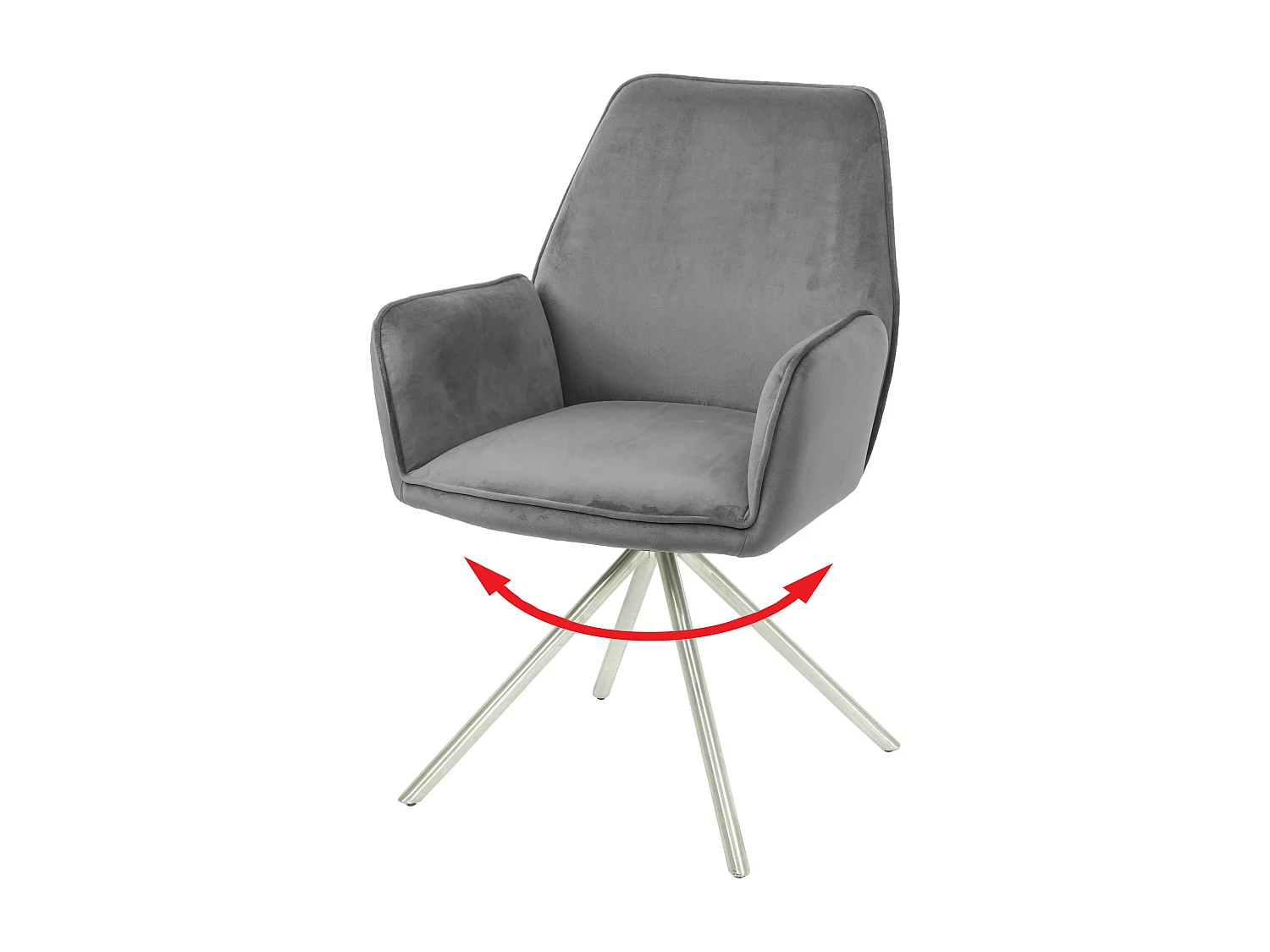 Chaise de salle à manger MCW-G67,  gris foncé, inox