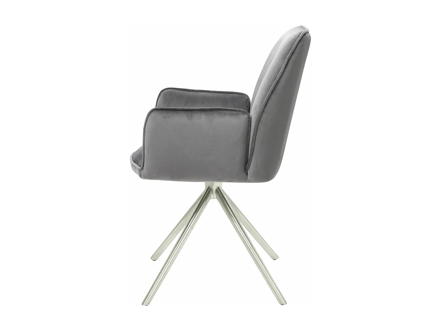 Chaise de salle à manger MCW-G67,  gris foncé, inox