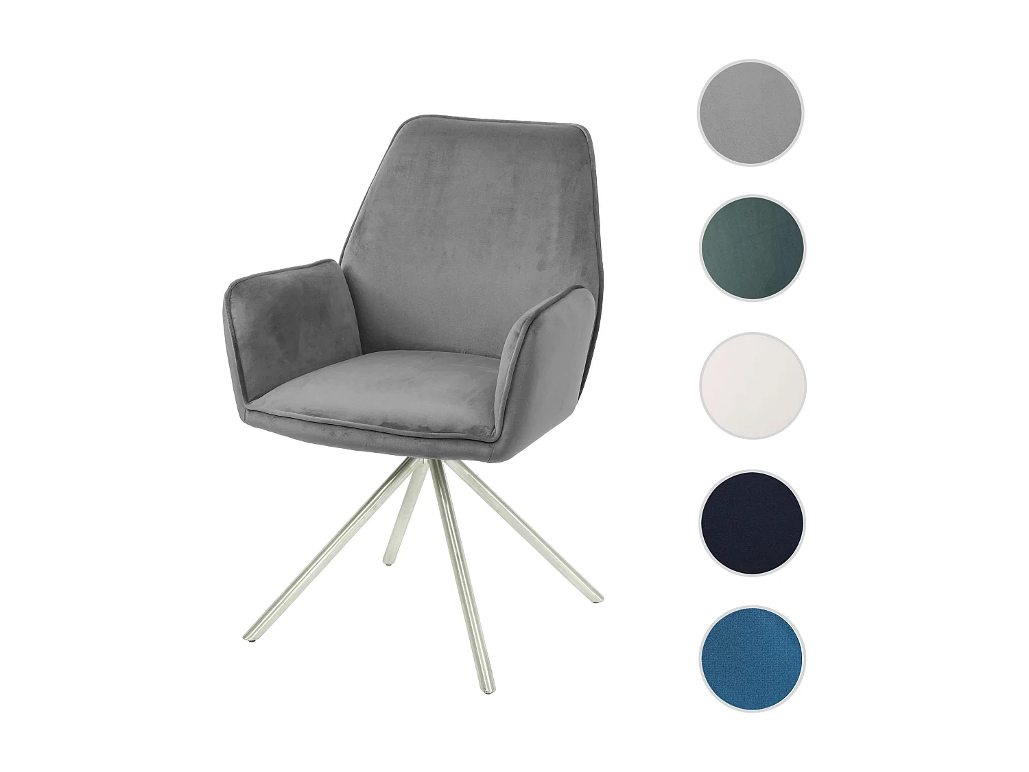 Chaise de salle à manger MCW-G67,  gris foncé, inox