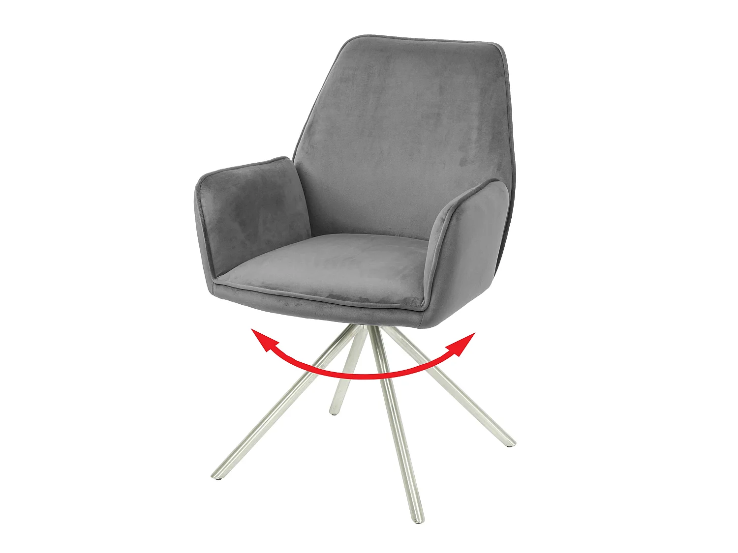 Chaise de salle à manger MCW-G67,  gris foncé, inox