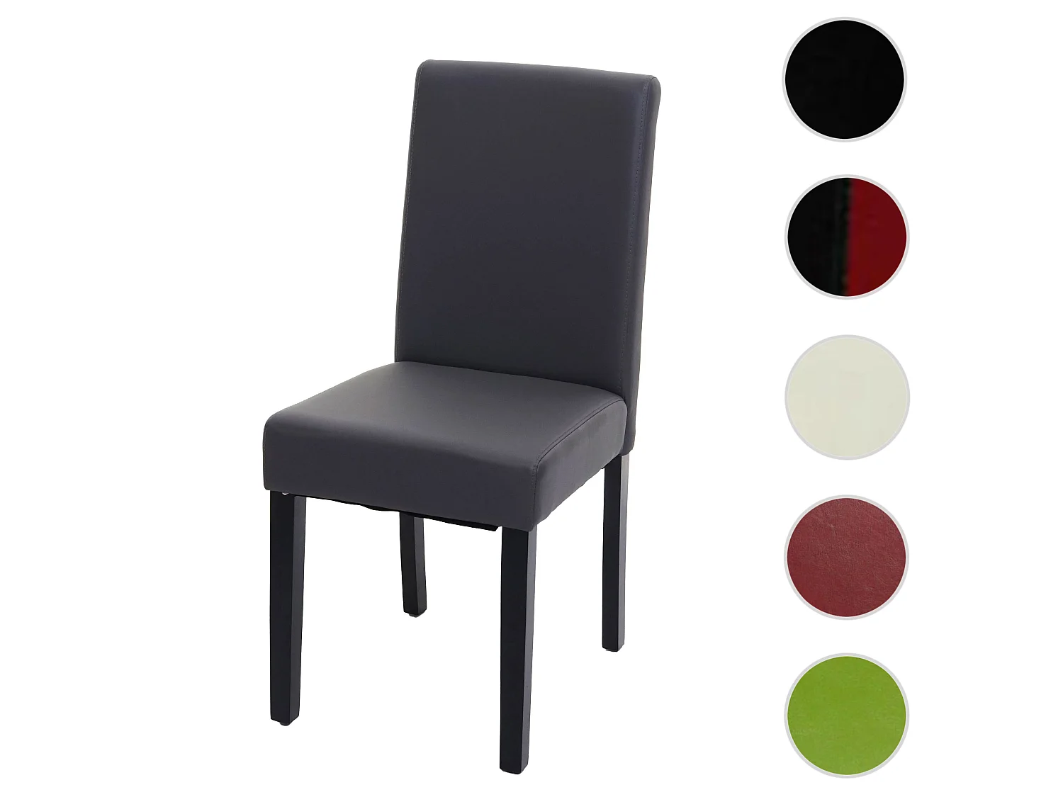 Esszimmerstuhl Littau, Grau matt, dunkle Beine