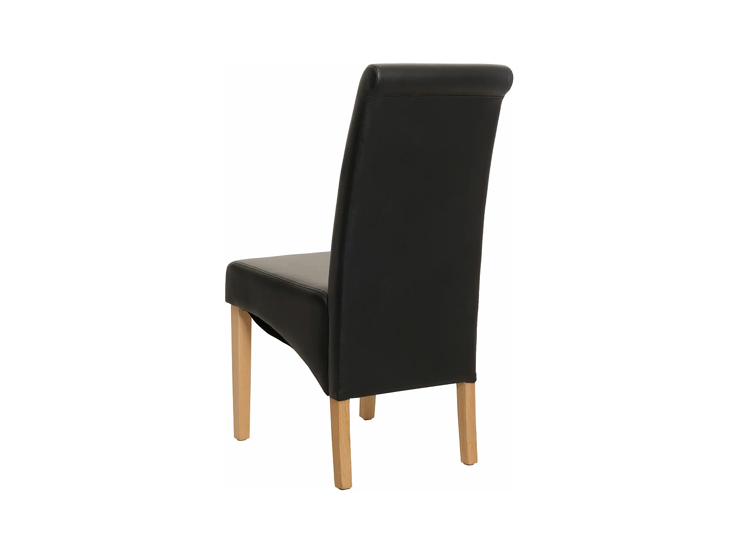 Chaise de salle à manger Cesena (lot de 2),  similicuir mat, noir, pieds clairs