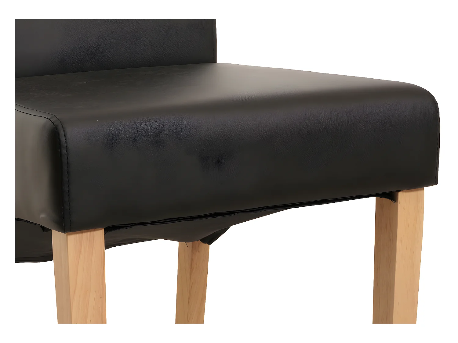 Chaise de salle à manger Cesena (lot de 2),  similicuir mat, noir, pieds clairs