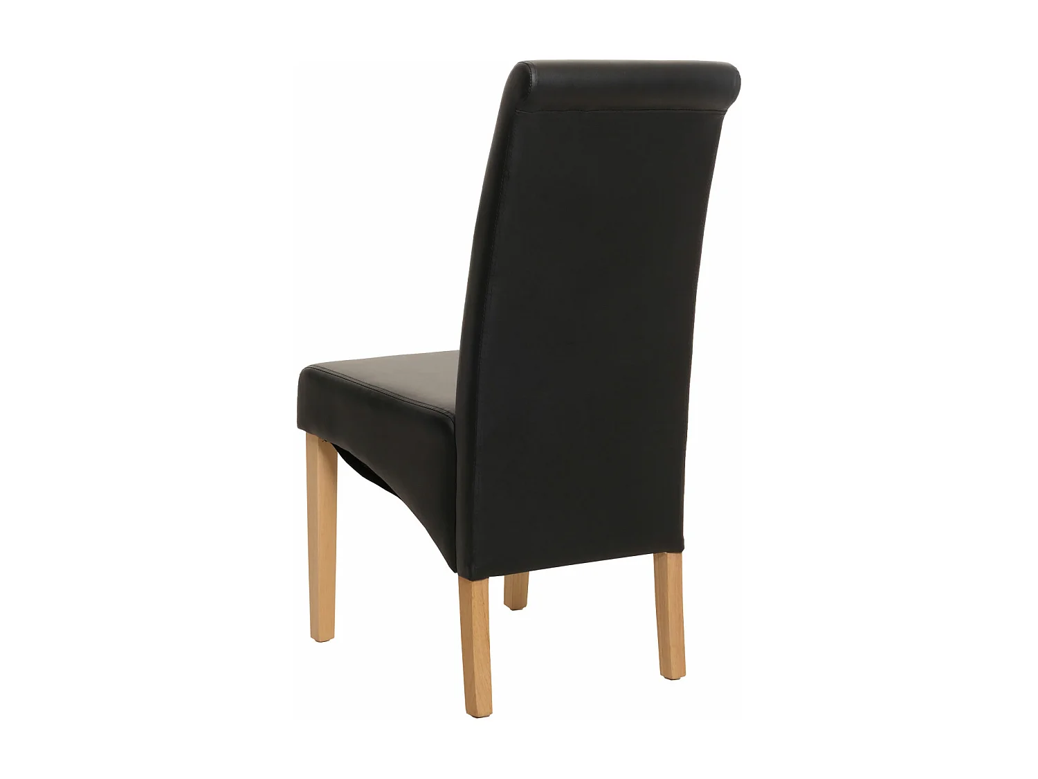 Chaise de salle à manger Cesena (lot de 2),  similicuir mat, noir, pieds clairs